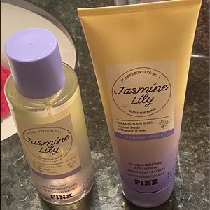 Pink jasmine lily brand new body spray and lotion